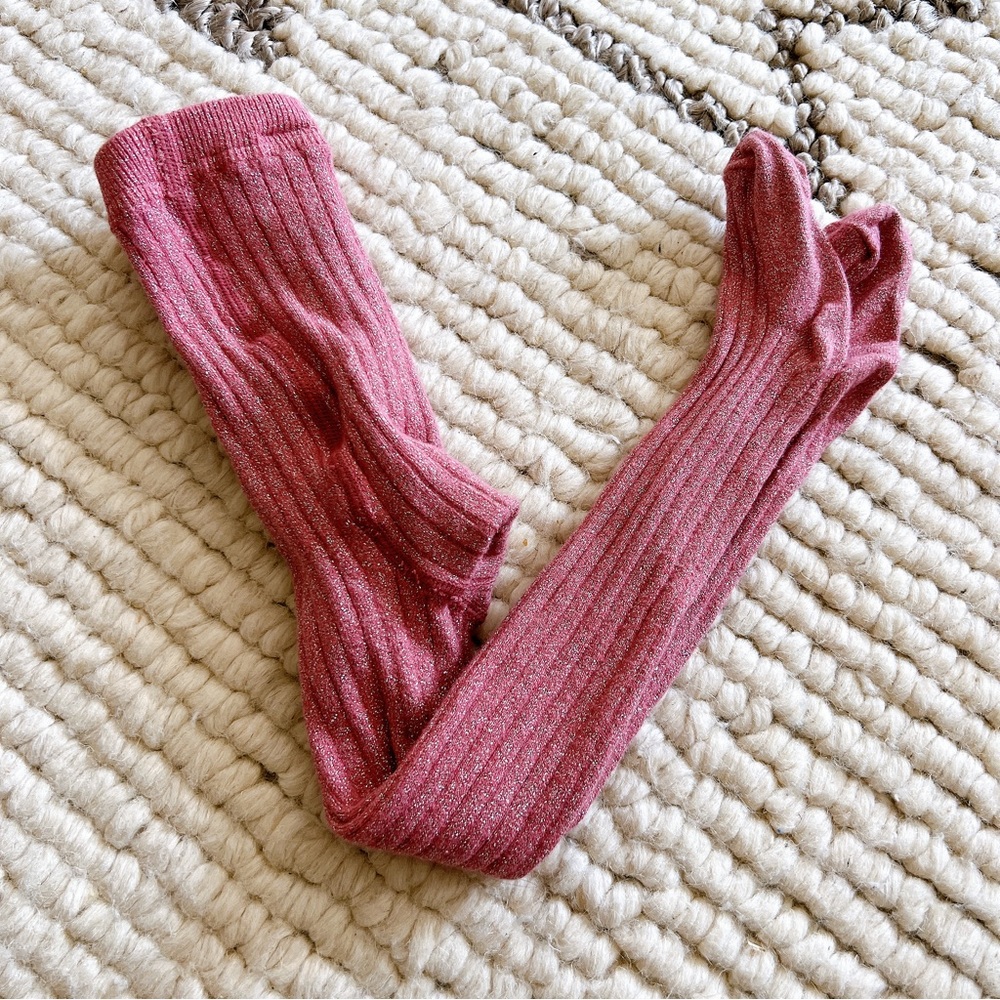 EUC COS pink sparkle tights SZ 1-2YR